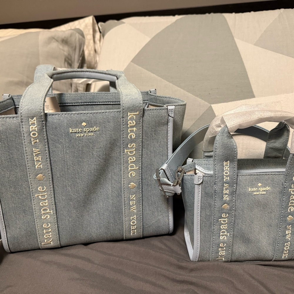 Kate Spade Denim Blue Briefcase Set